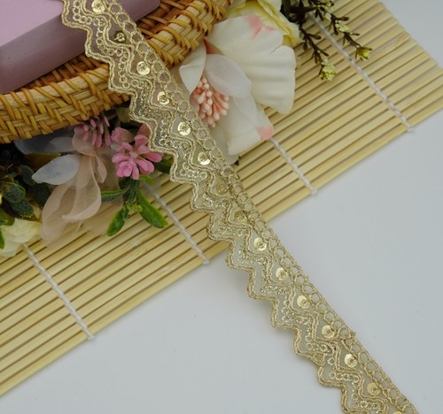 10 Yard Golden Gota Lace Traditional and western outfit craftmanship Style sewon - Picture 18 of 34
