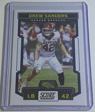Drew Sanders 2023 Panini Score Rookie RC #377 Denver Broncos