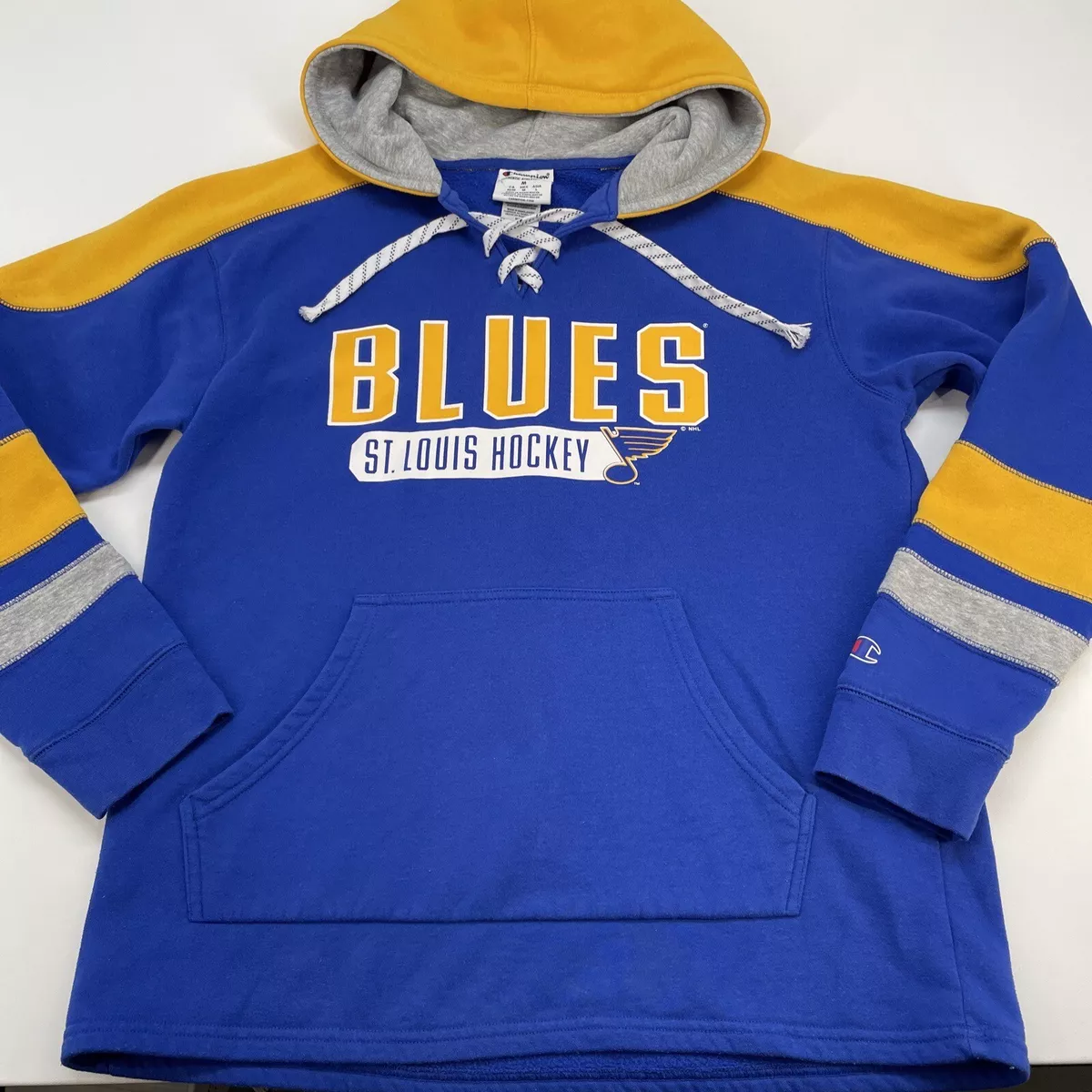 St Louis Blues Shirt Long Sleeve NHL Blue Yellow Pullover