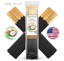 WHITE COCONUT Incense Sticks 7" Bulk Pack Wholesale Hand Dipped Lot