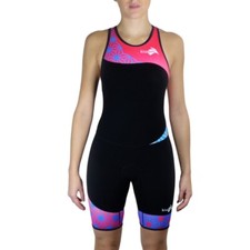 KiWAMi Tokyo Openback Trisuit Damen Einteiler Triathlon - schwarz/sakura/pink