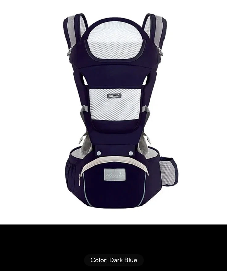 Ergonomic Baby Carrier with Waist Stool Front and Back Hip Seat Carriers