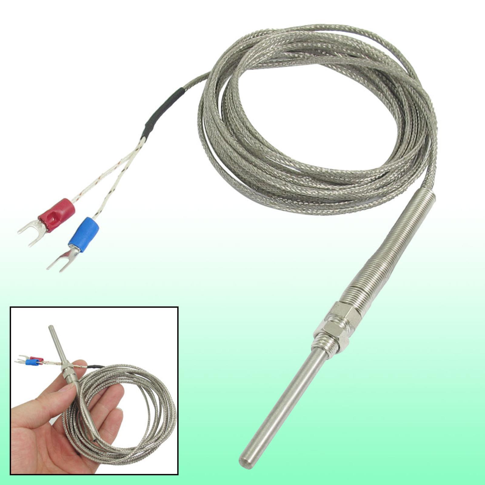 9.8ft K Type 50x5mm 500C Probe Thermocouple Temperature Sensor Cable 3 Meters