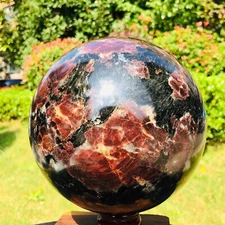 14.96LB Natural astrophyllite quartz "fireworks stone" crystal ball therapy 136
