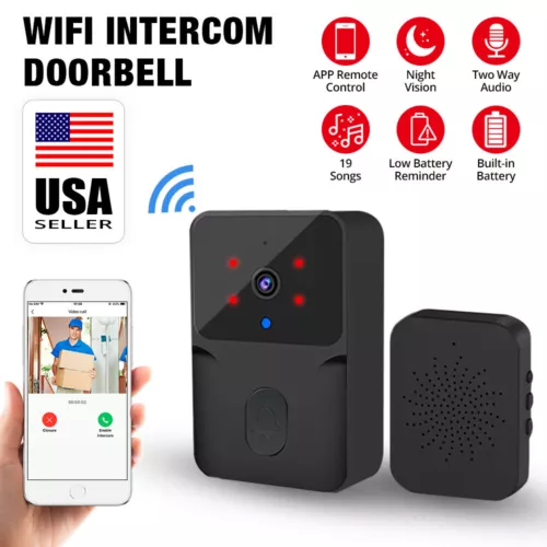 Wireless WiFi Security Smart Doorbell Intercom Video Camera Door Ring Bell Chime