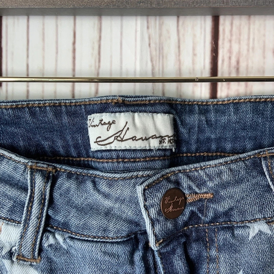 Pantalones cortos vaqueros Havana Distressed Star vintage para mujer talla 25 Foto 4 de 4