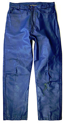 BATES Vintage US Retro Oldtimer Biker Motorrad Lederhose Blau 30x24
