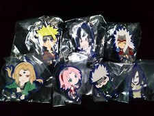 Set of 7 Genuine Naruto Shippuden Rubber Keychains