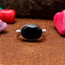Magnificent Black Onyx Gemstone 925 Sterling Silver Handmade Ring All Size