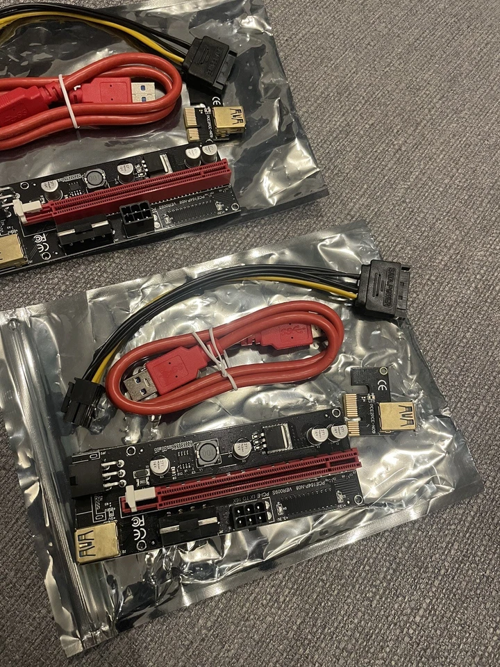 A Pair  PCE164P-N08 VER009S High Speed PCI-E 1X to 16X Expansion For Mining Rig - Image 3 of 4