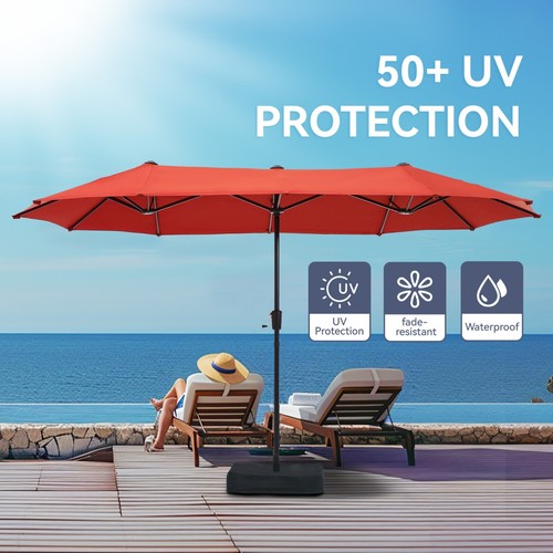 13ft Patio Umbrella Double Side Large Outdoor Market Umbrella with Crank - Picture 85 of 112