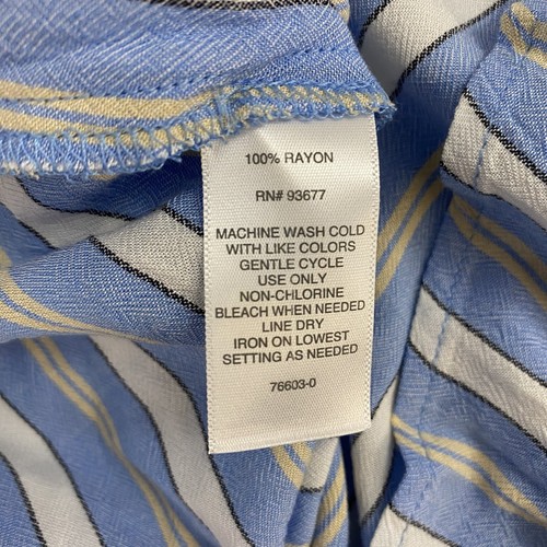 Liz Claiborne Top Womens 3X Blue Stripe Shirt Work Office Church Coastal Beach - Imagen 15 de 16