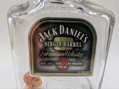 Vintage Jack Daniel Single Barrel Tennessee Whiskey 94 Proof Empty Bottle AN17