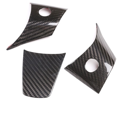 3Pcs Carbon Fiber Steering Wheel Cover Trim Set For 2017 2018-2023 Tesla Model 3 - Picture 4 of 8