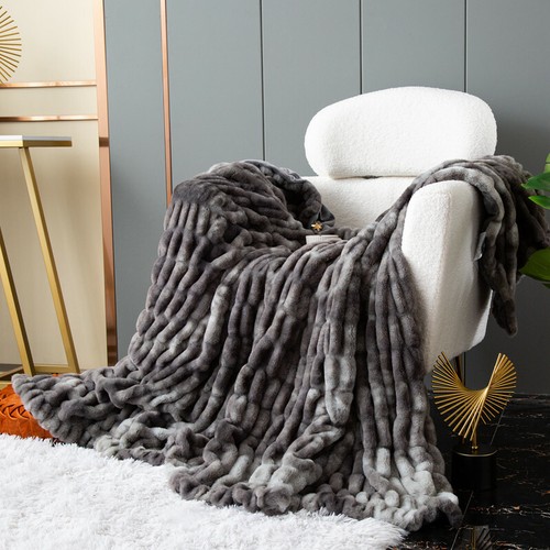 Faux Fur Blanket Flannel Velvet Blankets Throws for Knee Warm for Winter Soft