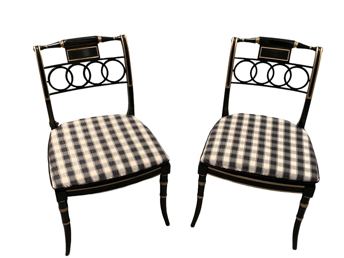 Baker Furniture Chair Dining or Side English Regency Style Black