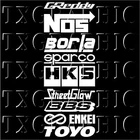 9 Car Automotive Sponsor Decals Pack JDM Drift Racing Sport Logos Aftermarket