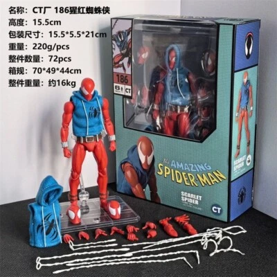 In Stock CT Toys MAFEX No.186 Scarlet Spider Comic Ver. Spider-Man Action Figure