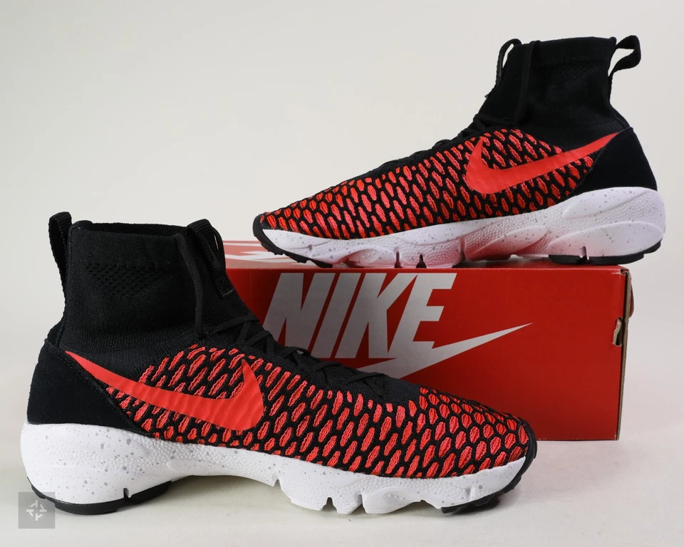 Nike Air Footscape Magista Flyknit Red Black Shoes Mens Size 10-12 (816560-002) - Image 2 of 4