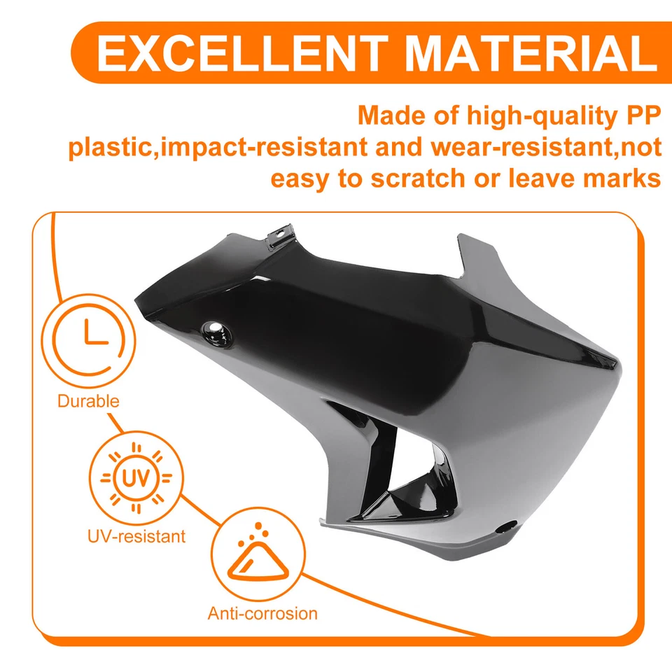 Cubierta de radiador derecha de plástico negro para Kawasaki KLR650 2008-2018 Foto 4 de 4