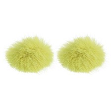Furry Microphone Windscreen 5mm x 55mm for Microphone Yellow 2 Pack