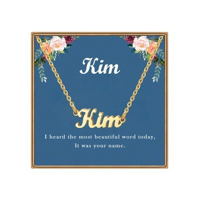 Individuelle Namenskette, Kim Namensschild Anhänger Halskette Pre Gifts, Charm Halsketten