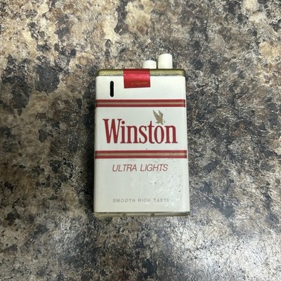 Vintage Winston Ultra Lights Cigarettes Lighter shaped Cigarette Pack Tested