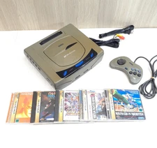 Sega Saturn console bundle with 5 games tested Japanese Gray  *US DUTY PAID
