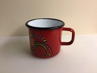 SMALTUM Czech Enamelware  12 oz. Cup, Cats On A Red, Pre- Owned — photo 2