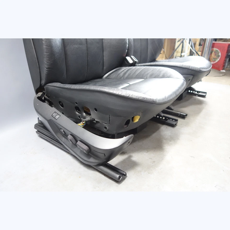 BMW E39 E38 1998-2003 serie 5/7 asientos delanteros cómodos tardíos cuero negro OEM Foto 3 de 4
