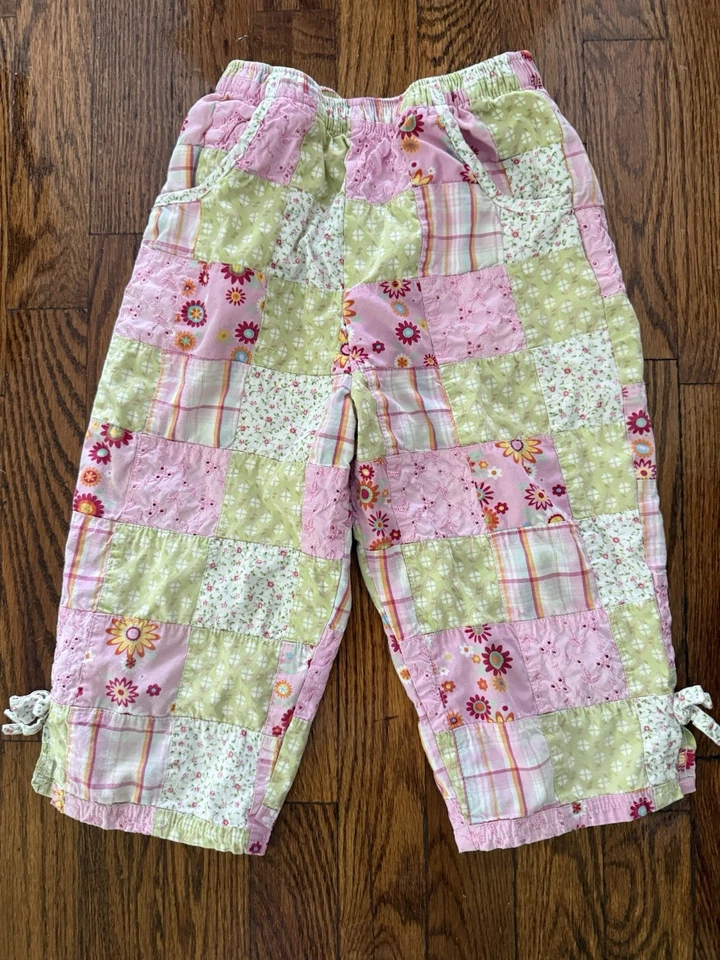 Pantalones capri bordados caqui Flapdoodles para niñas talla 6x Foto 3 de 4