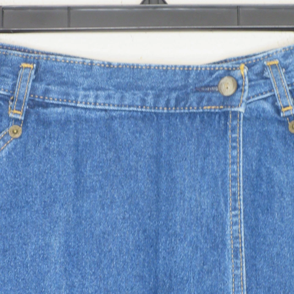 Saia Midi Dockers Feminina Vintage Denim Wrap Linha A Azul 6 B34 - Imagem 2 de 4