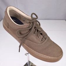 Sperry Top Sider Sneakers Mens 7 M Green Canvas Deck Boat Shoes Memory Foam