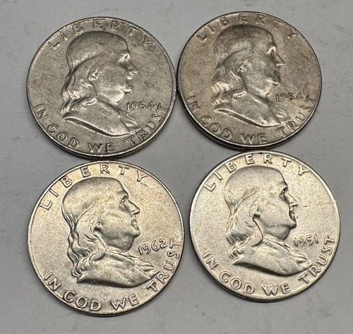 Lot # 1401 - Franklin Half Dollar - 90% Silver - 2.00 Face - Unknown Grade