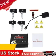 Android USB TPMS Car Tire Pressure Monitoring System Wireless 4pcs Qntdevzramwds