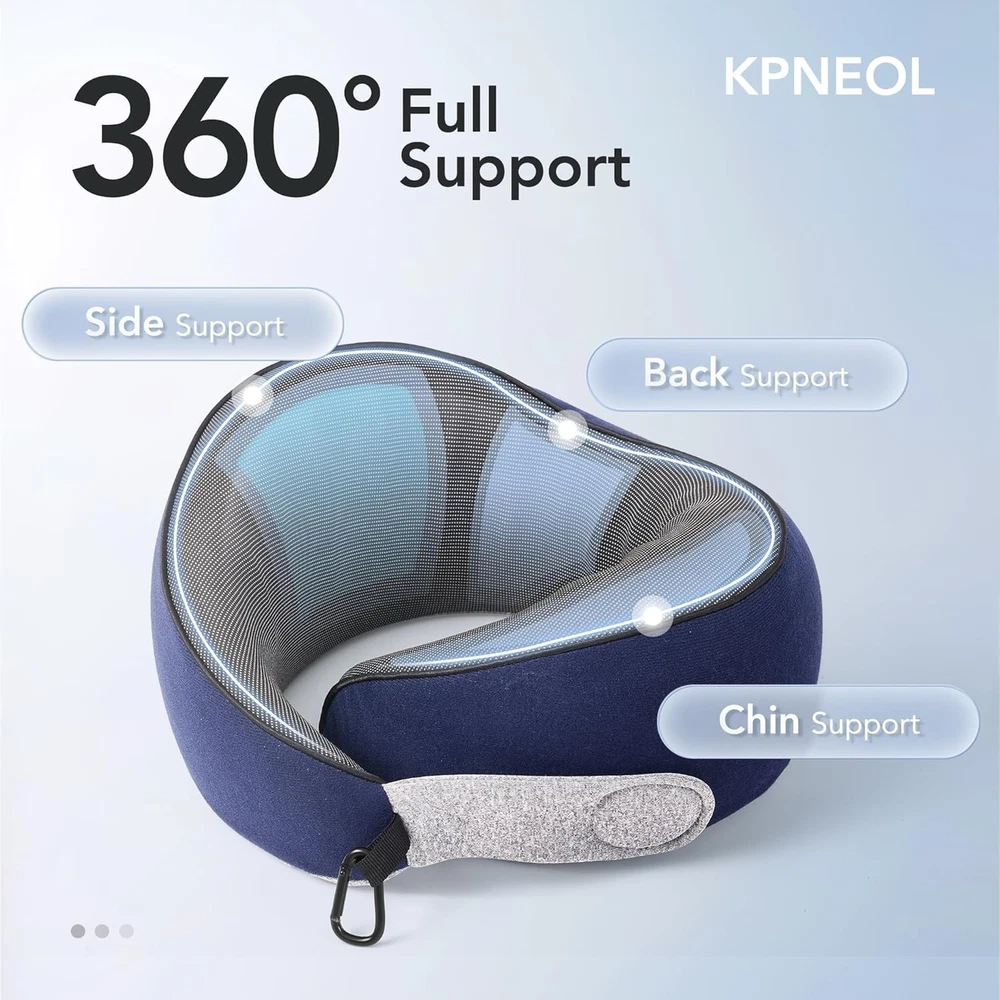 Travel Pillow, 100% Pure Memory Foam Travel Neck Pillow Airplane Neck Support Er