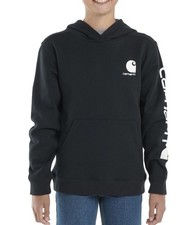 Carhartt Boys Pullover Sweatshirt Hoodie Sz. L-14-16 NEW TS6272-B BLACK