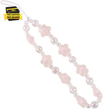 Boho Cute Phone Charm Chain Strap Beaded Phone Keychain Butterfly Flower Pearl P