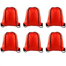6 Pcs Drawstring Bags Bulk Red Drawstring Backpack String Backpack Cinch Sack Sp