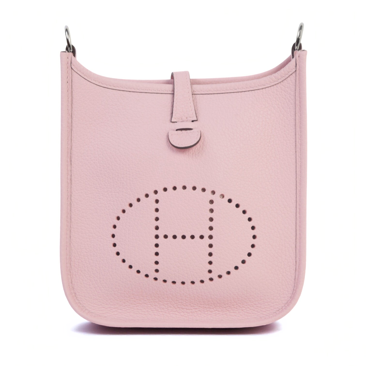 BNIB Hermès Mini Evelyne Bag Rose Sakura Clemence Leather