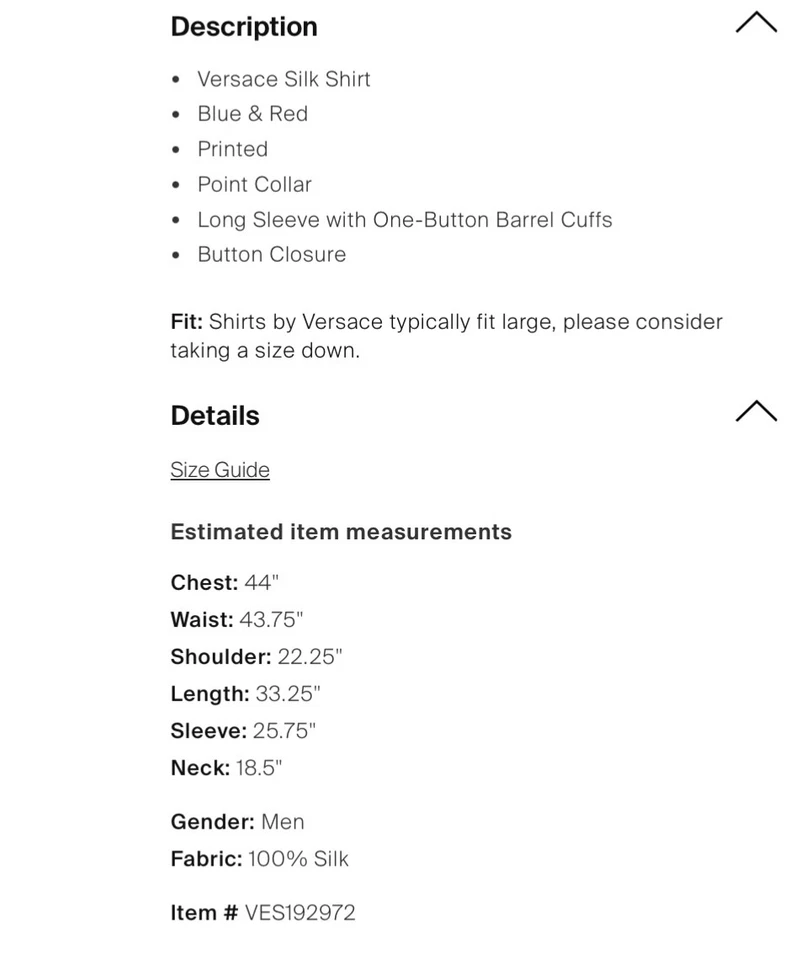 Camisa manga larga Le Greca estampado seda versace 0rig $1399 Foto 4 de 4