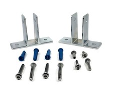 2-Pack Polished Chrome Two Ear Brackets for 7/8" Panels with Fasteners