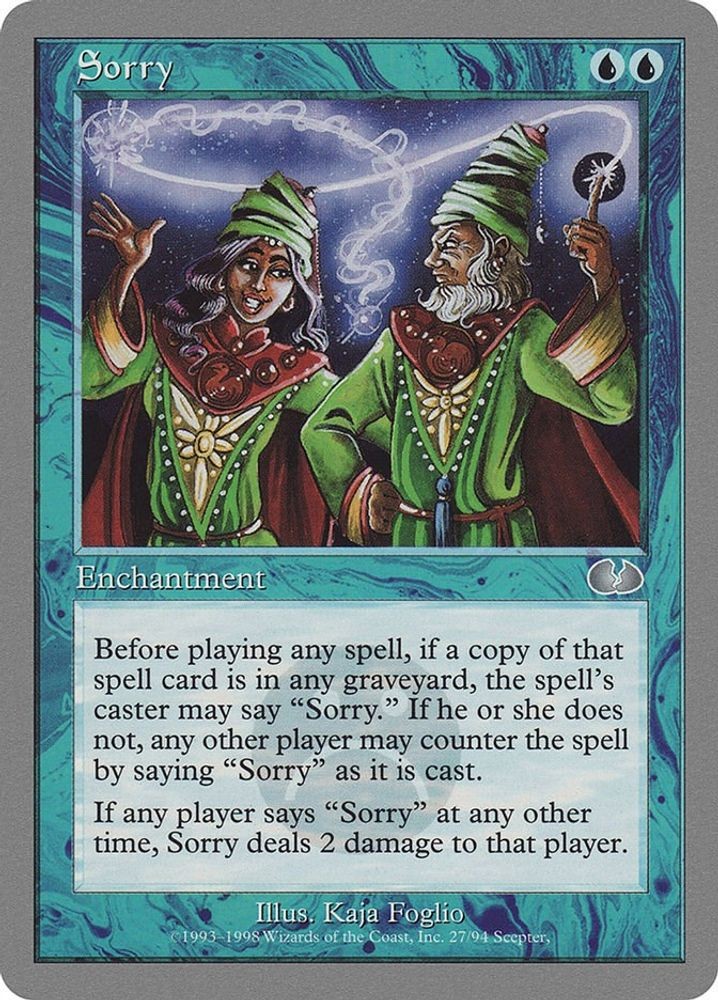 1998 Magic: The Gathering: Unglued - Sorry (#27, U, Lightly Played)