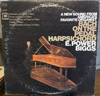E Power Biggs Bach on the Pedal Harpsichord NM LP 1966 Columbia Classical Record