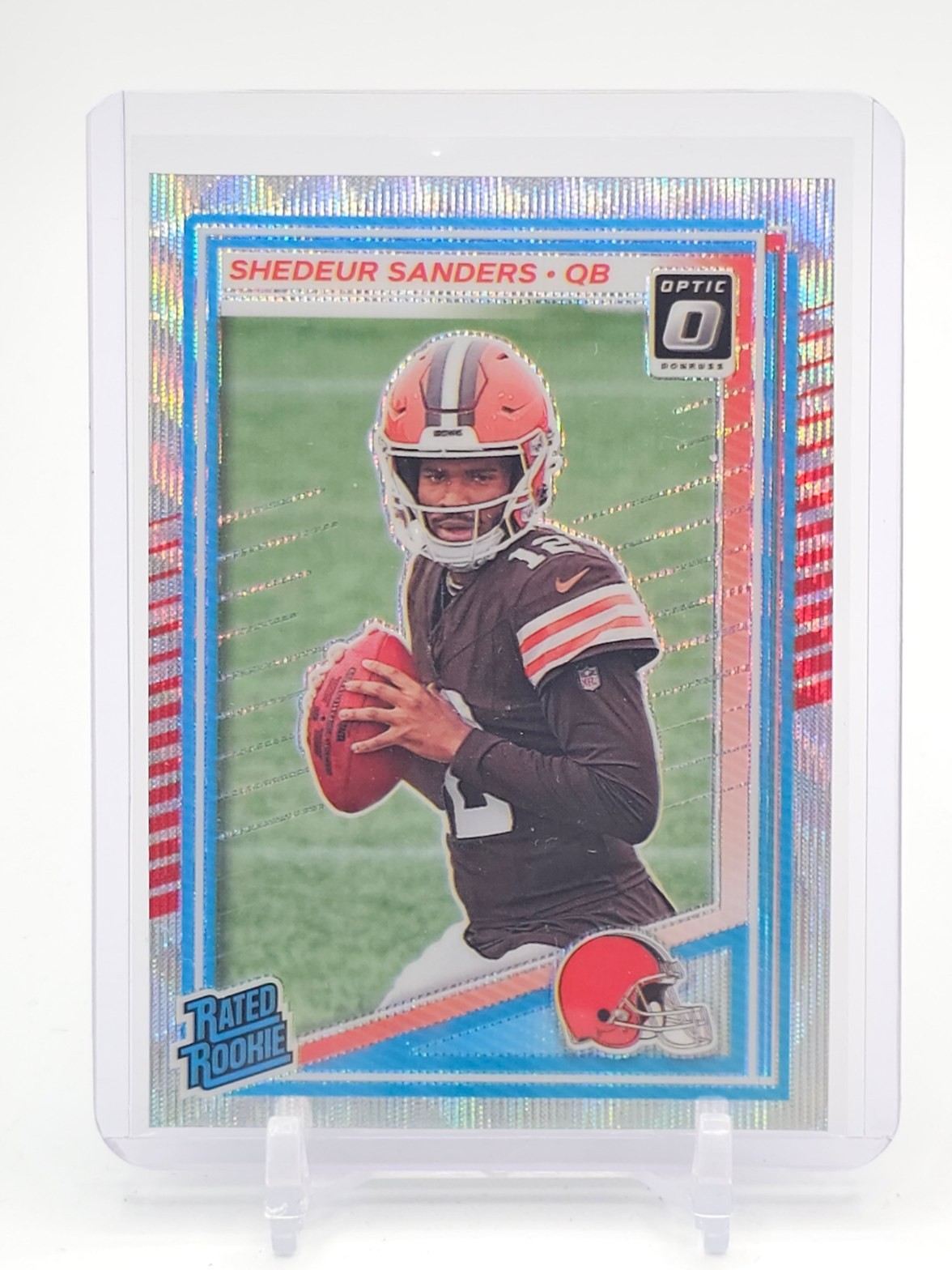 SHEDEUR SANDERS 2025 DONRUSS OPTIC WAVE PRIZM RATED ROOKIE /300 #203 Q0072