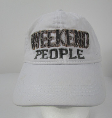 Weekend People White Graphic Adjustable Strapback Baseball Cap Hat