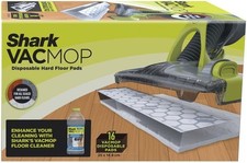 Shark VACMOP Disposable Hard Floor Vacuum Mop Pads 16 Pack White Refill