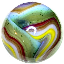 DAS/JABO AVENTURINE AND THIN LINED OXBLOOD SWIRLED SHOOTER SIZE .72" BOX03/192