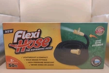 Flexi Hose Upgraded Expandable Garden Hose 50 ft Extra Strength 3/4 Solid Brass
