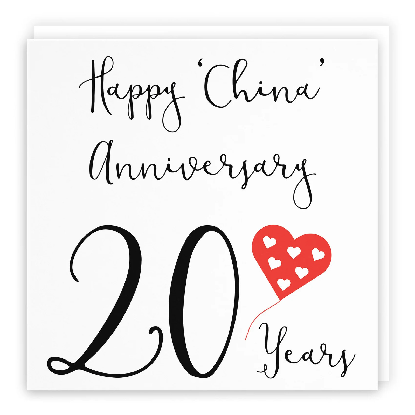 20th Anniversary Card Red Heart